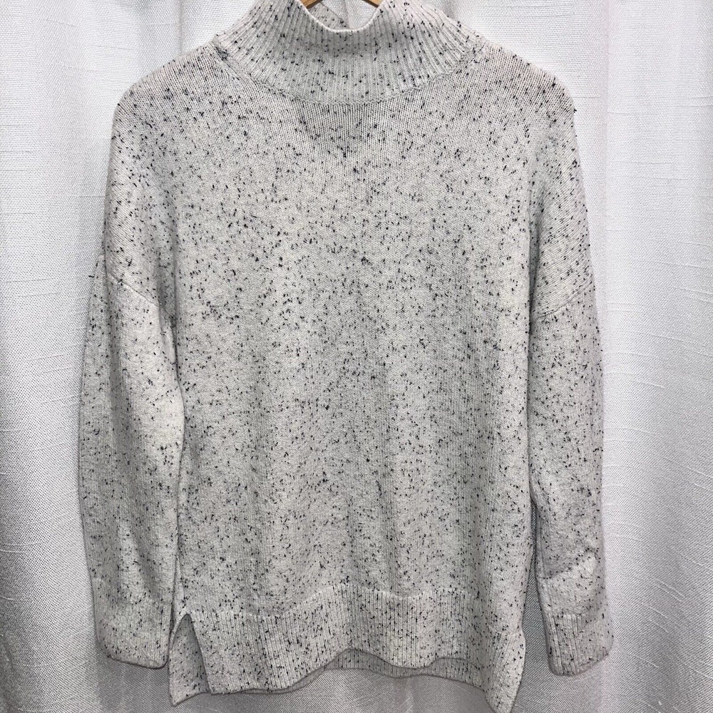 Abercrombie & Fitch Womens S Gray Speckled Mock Neck‎ Sweater Oversized Tunic